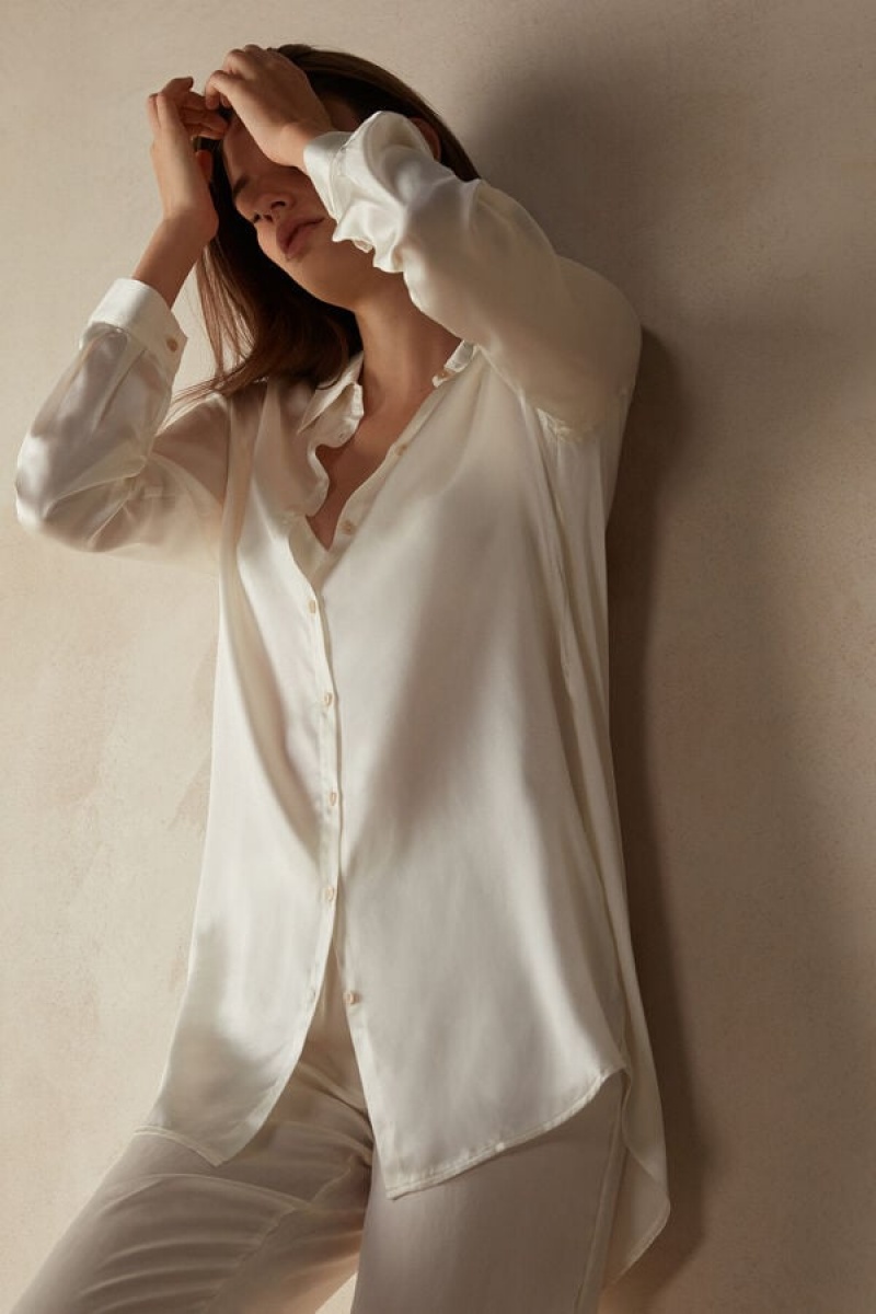 Intimissimi Silk Shirt Wit | FNLUI62941